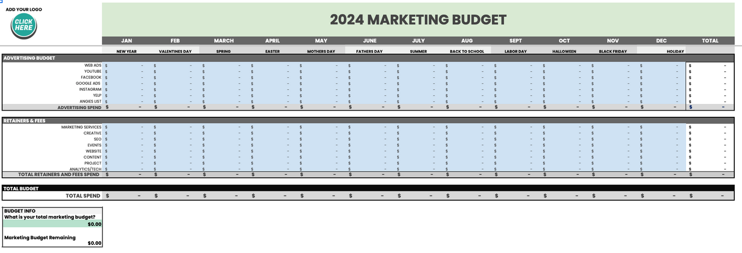 marketing budget template